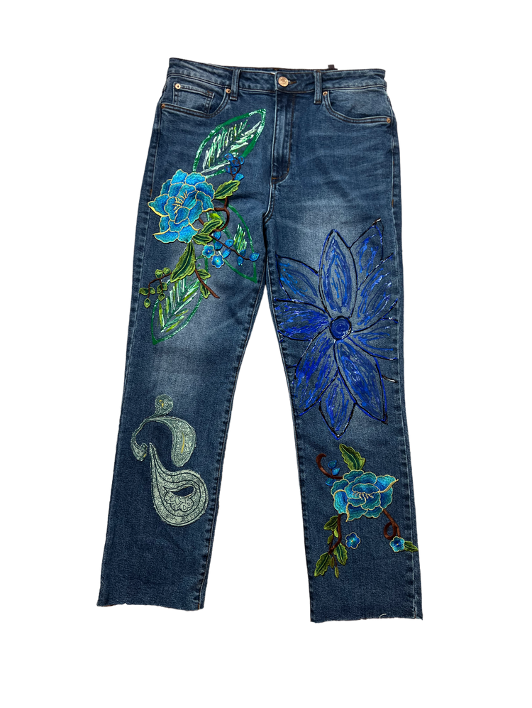 The Rainforest artful denim high waist straight leg denim Jean