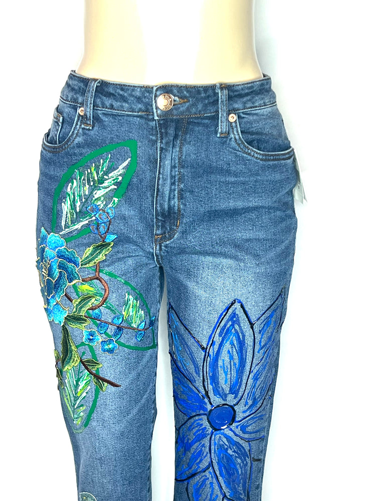 The Rainforest artful denim high waist straight leg denim Jean