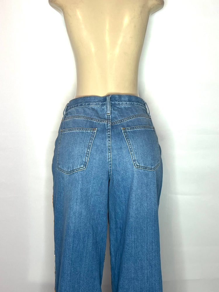The Textures artful denim relaxed wide leg denim Jean