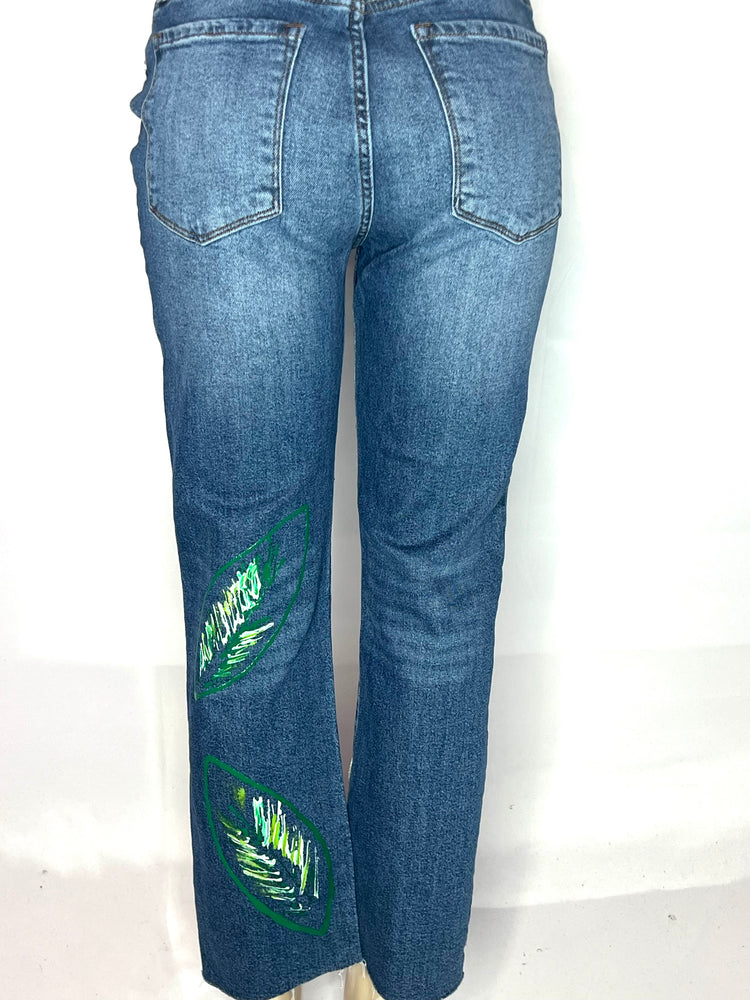 The Rainforest artful denim high waist straight leg denim Jean
