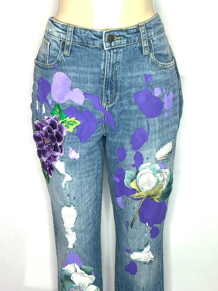 The Iris artful denim in highrise straight denim jeans