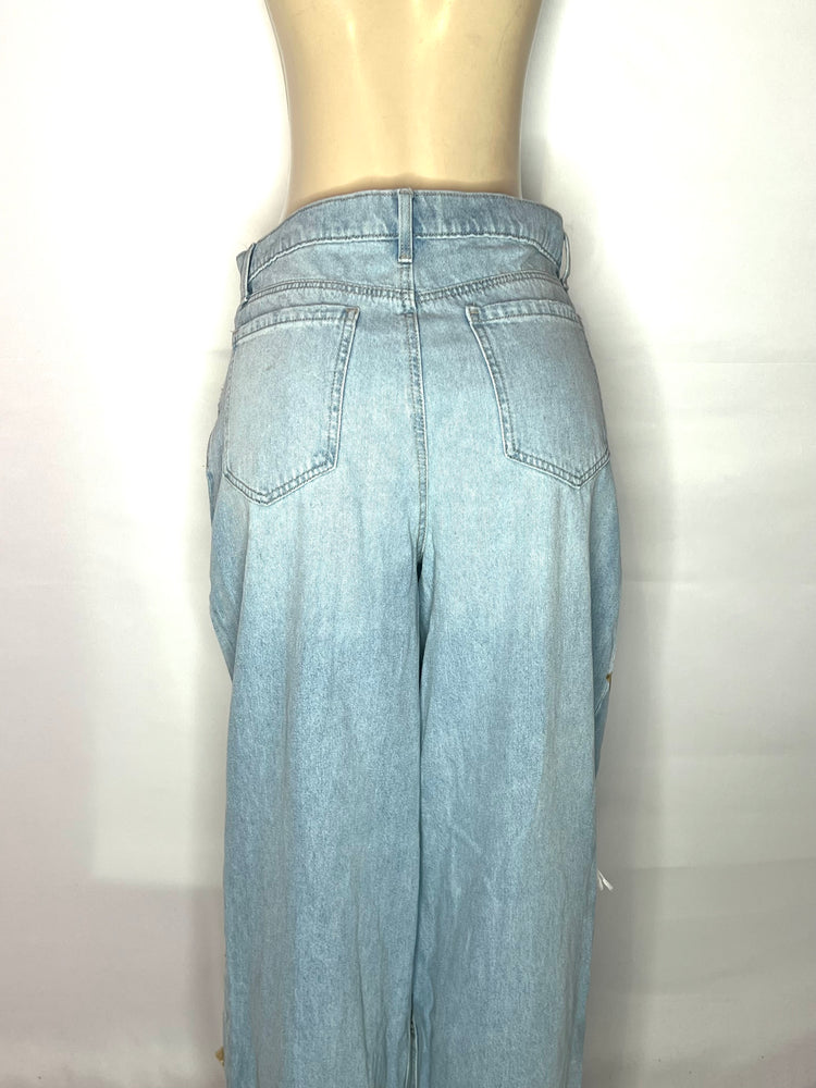 The Experience artful denim distressed highrise baggy denim Jean