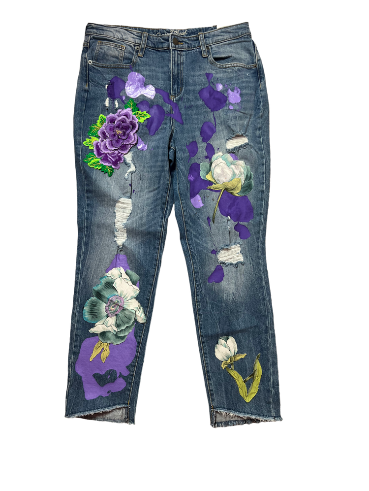 The Iris artful denim in highrise straight denim jeans
