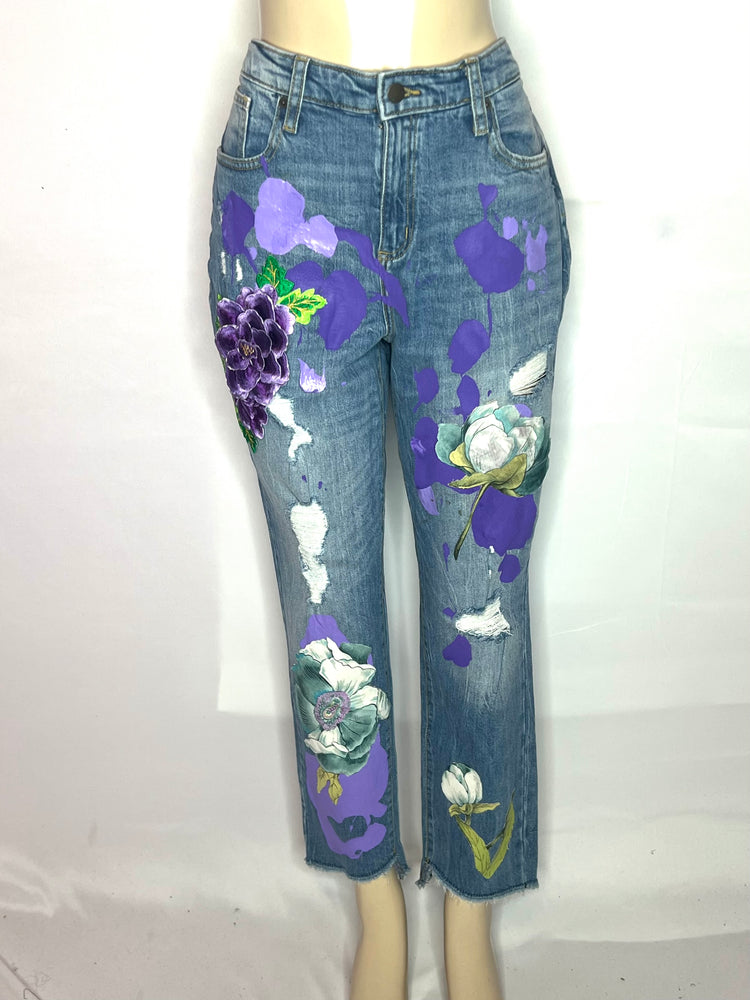 The Iris artful denim in highrise straight denim jeans