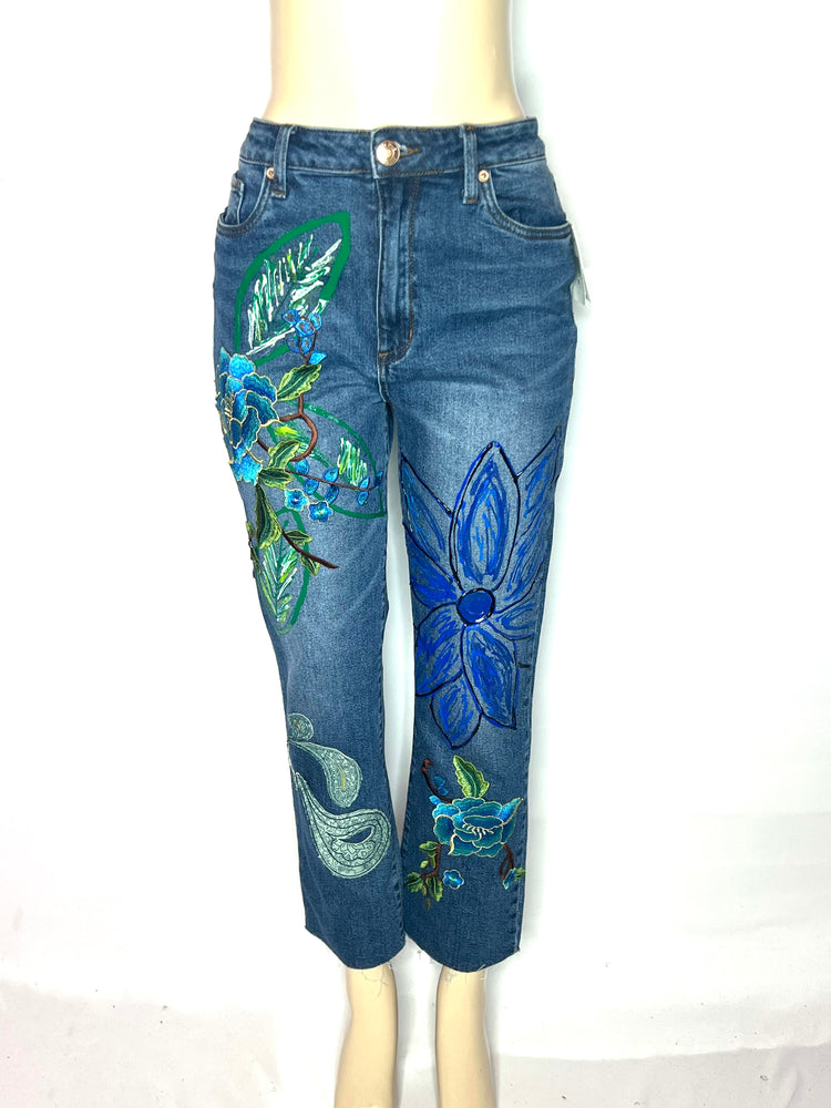 The Rainforest artful denim high waist straight leg denim Jean