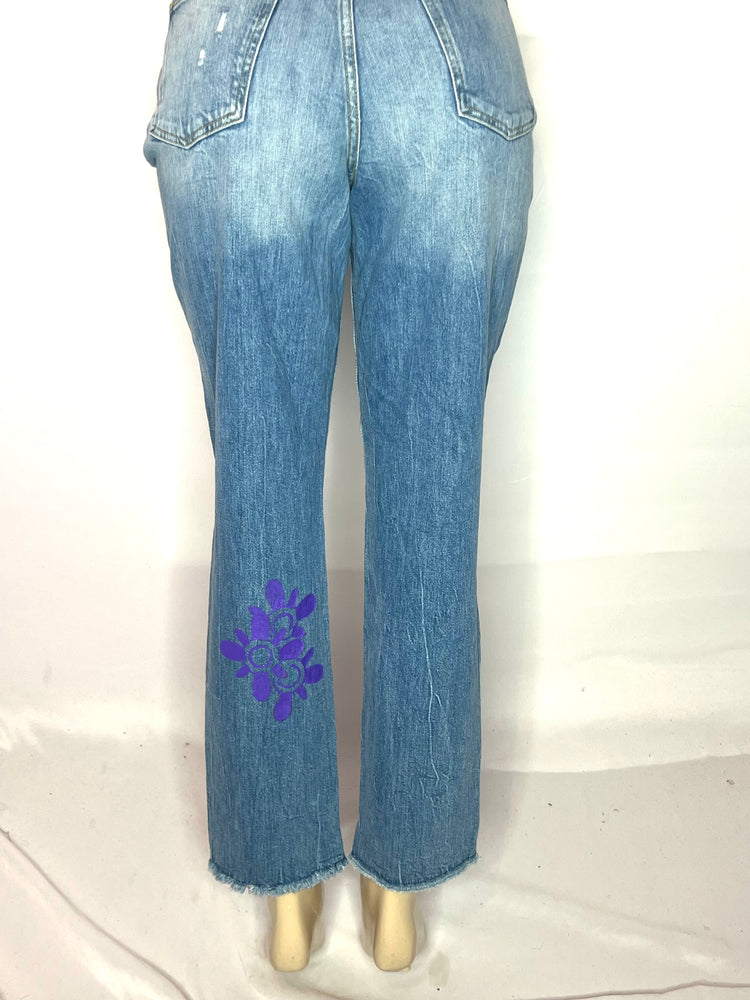 The Iris artful denim in highrise straight denim jeans