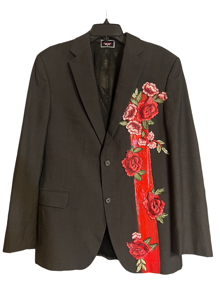 Gray with Red Roses Accent Bloom where they you are Planted