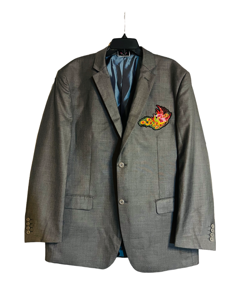Gray Concrete Blossoms Woven Blazer Size XL