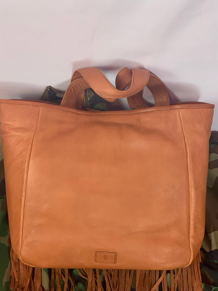 Frye Vivian Fringe Carmel brown Large Leather Tote