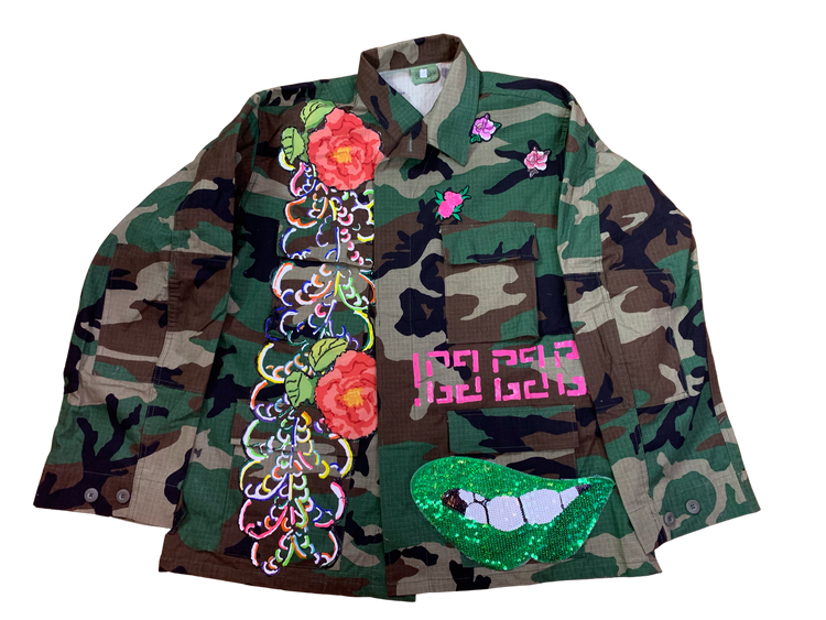 Style is Personal Bright Colors camouflage long sleeve jacket size large