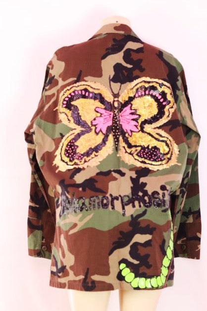 Transform Camouflage Butterfly theme large long jacket