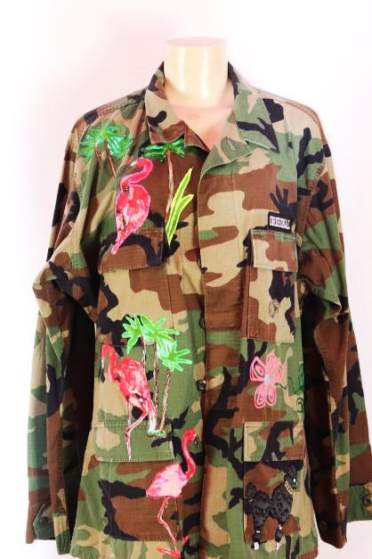 Milano Bright Design Camouflage jacket large long
