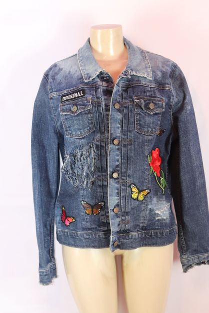 Original Item distressed Denim jacket XL