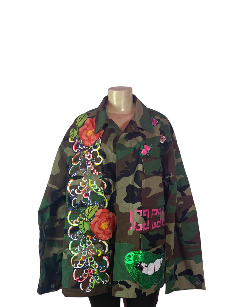 Style is Personal Bright Colors camouflage long sleeve jacket size large