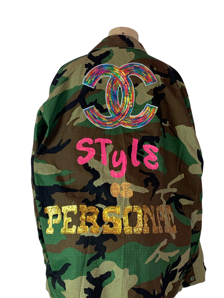 Style is Personal Bright Colors camouflage long sleeve jacket size large