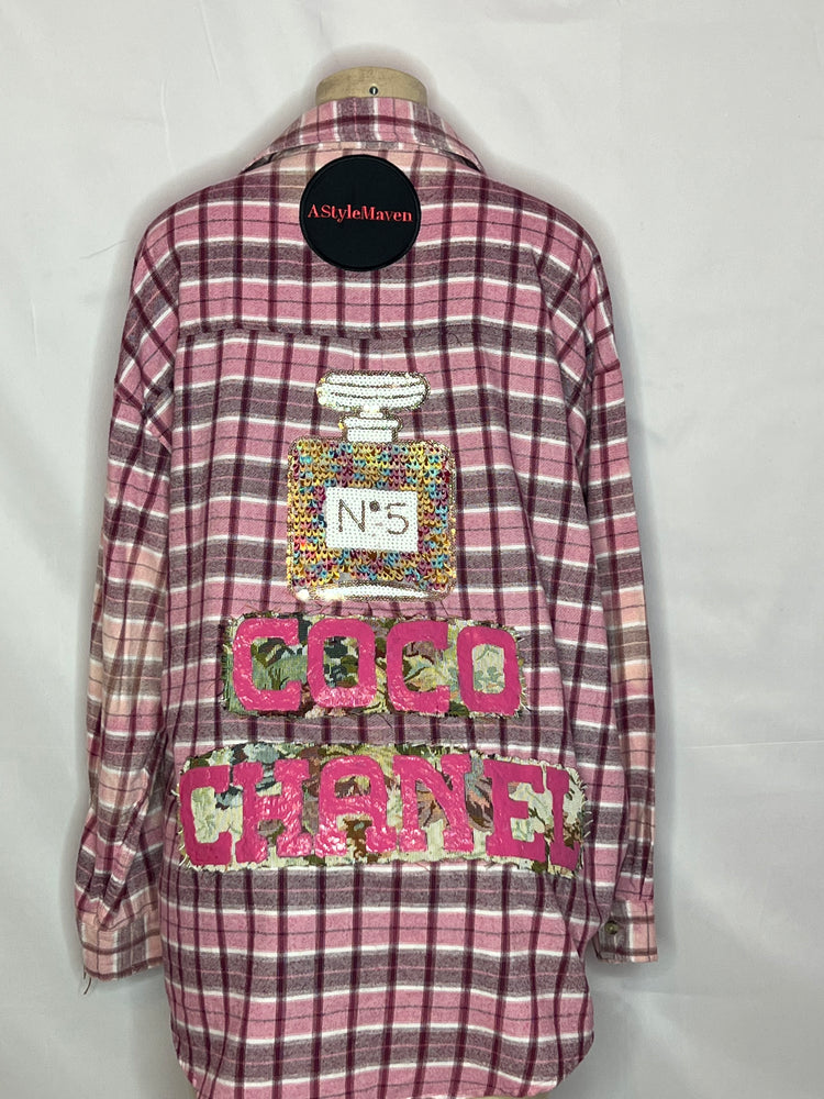 Pink Flannel dyed cocofloral size large