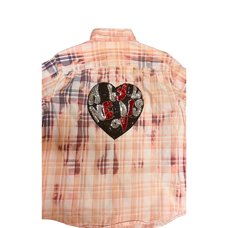 Black Love custom flannel shirt size med