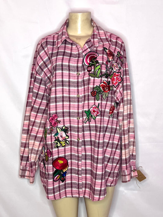 Pink Flannel dyed cocofloral size large