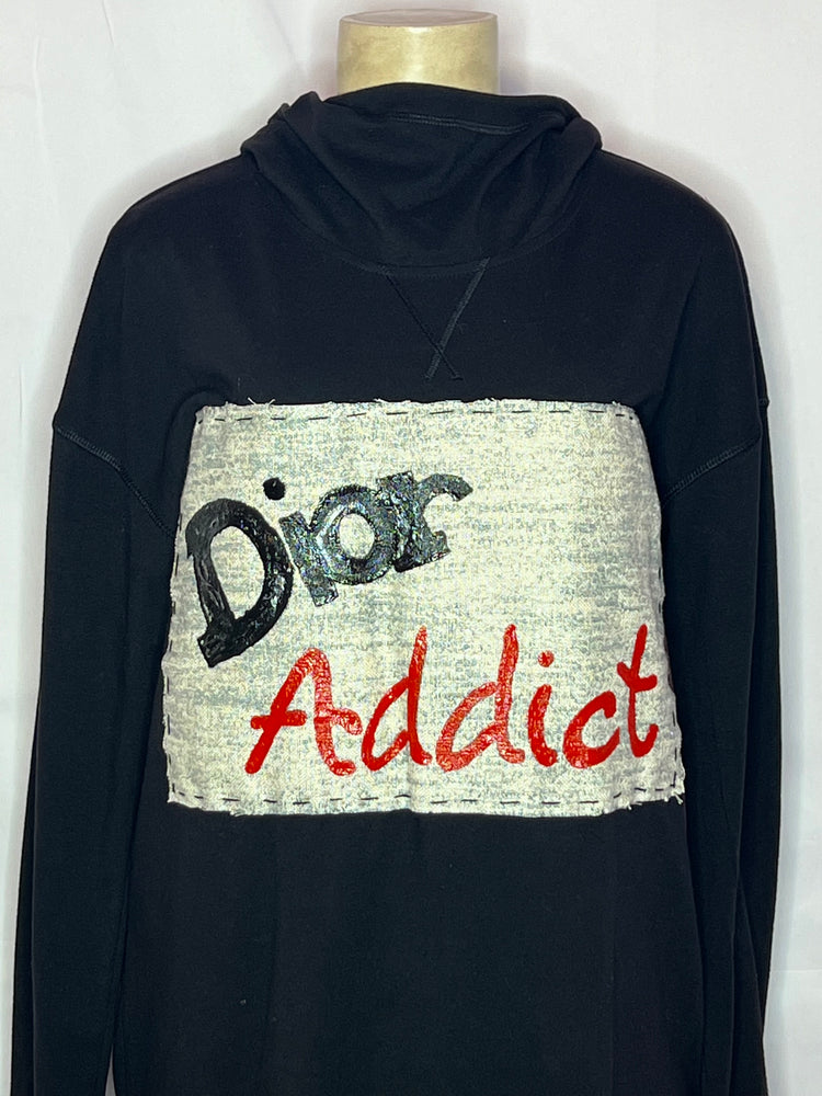 Black hooded sweatshirt Addict dress size large