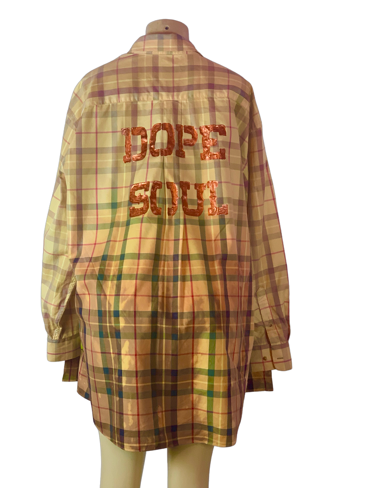 Flannel Oversized “DopeSoul” theme shirt xxl
