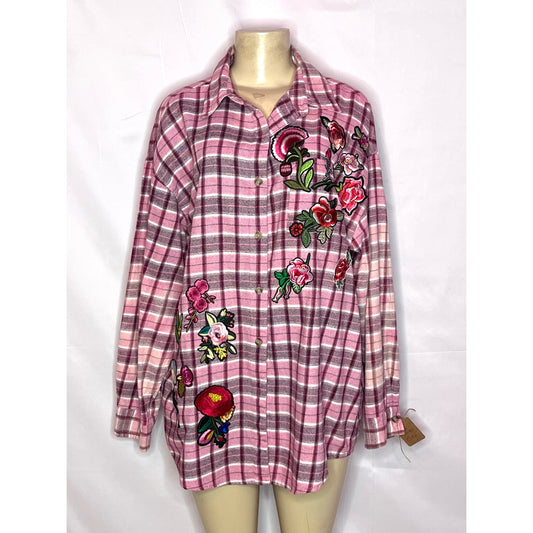 Pink Flannel dyed cocofloral size large