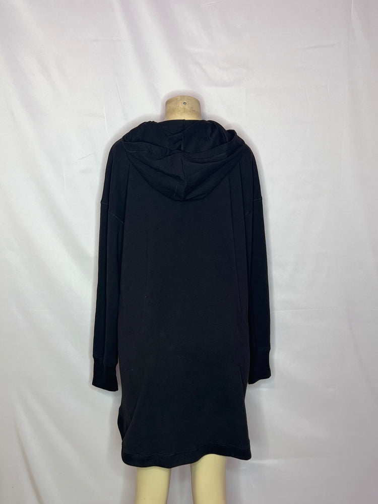 Black hooded sweatshirt dress w/red plaid design size Xlarge