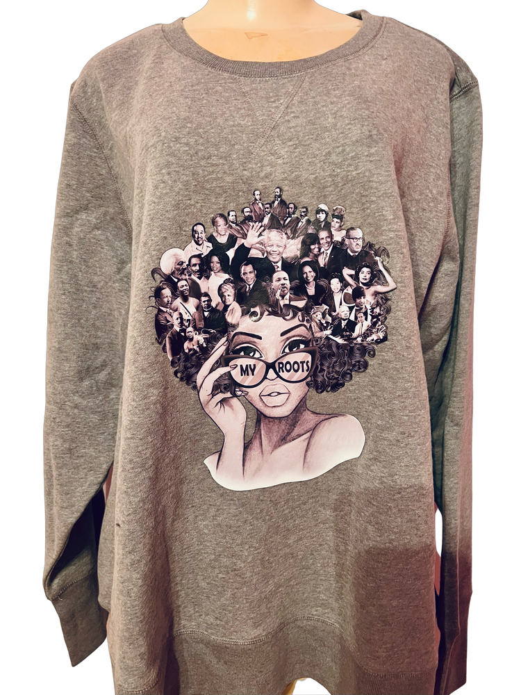 My Roots sweatshirt gray Crewneck long sleeve 2X