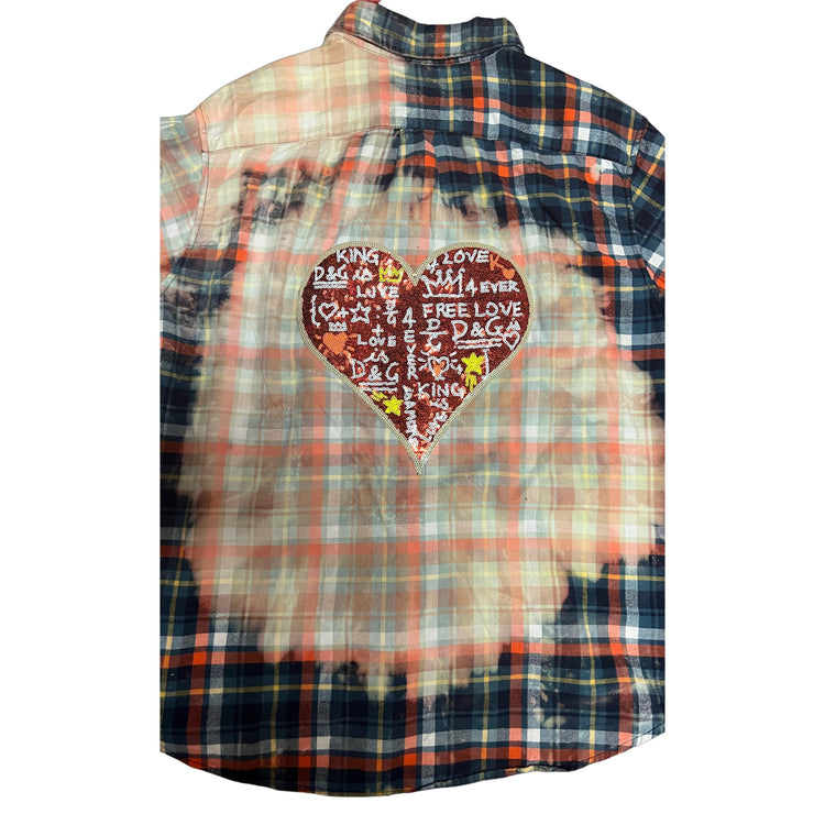 DG Love custom dyed flannel shirt size Xlarge