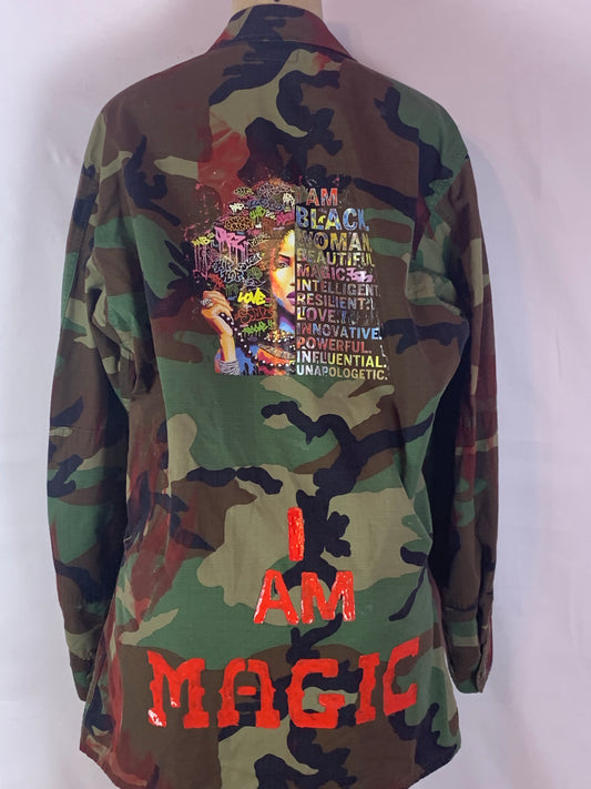 Red dyed authentic Camouflage I am Magic jacket med