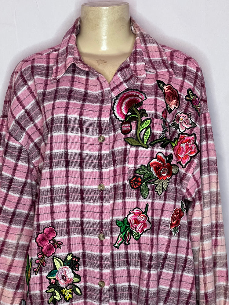 Pink Flannel dyed cocofloral size large