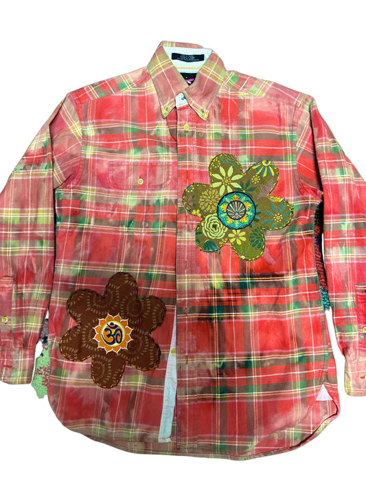Namaste custom dyed flannel shirt size med