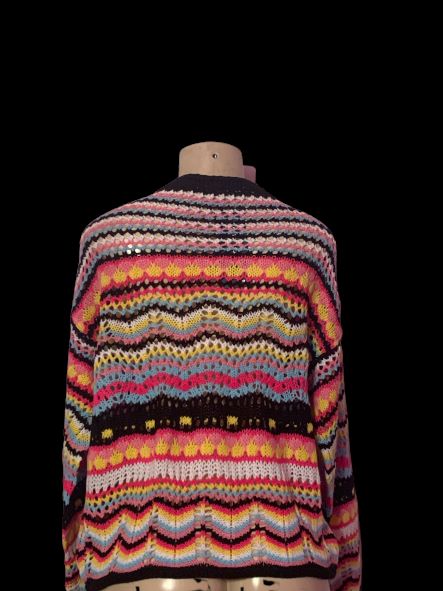Anna-Kaci Knitted Womens Boho Cardigan Crochet Sweater Size XL