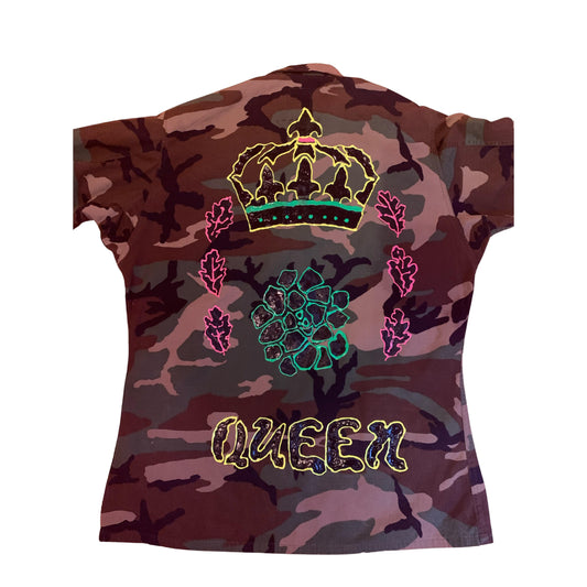 Queen of Everything Camouflage Jacket Large Long