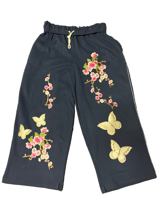 Out From Under blue with butterfly floral accent