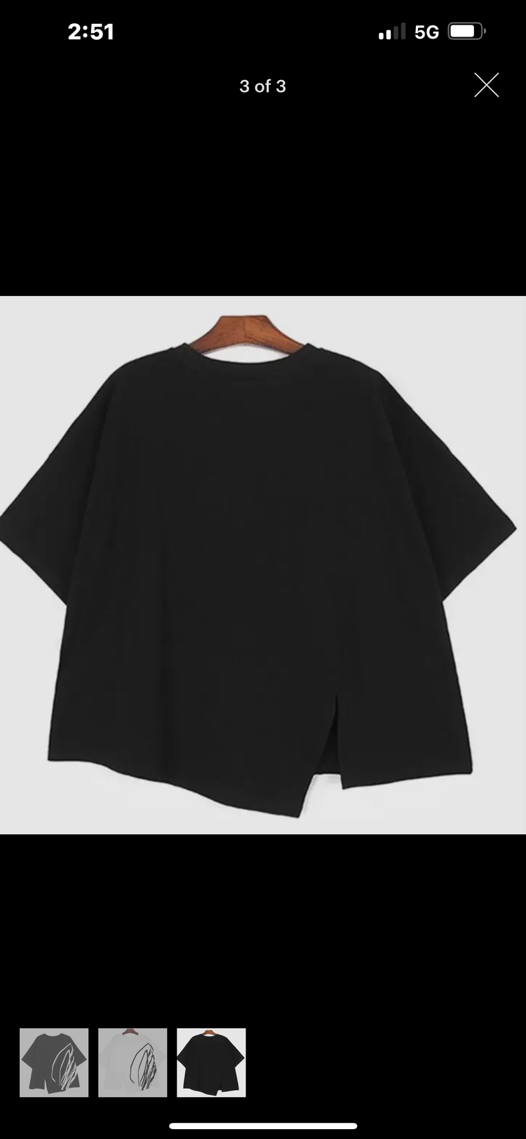 Madonna & Co abstract black asymmetric t shirt