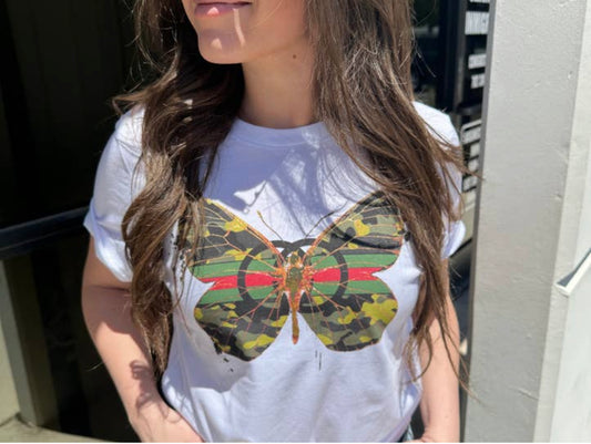 Camo Fly White T Shirt