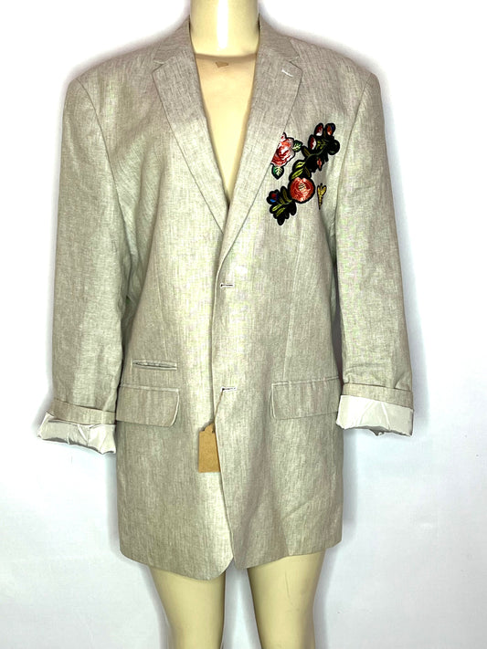 Beige Natural Balance two button long sleeve blazer size large