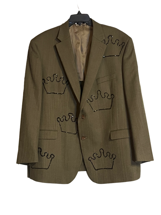 Olive green Where’s My Crown Blazer