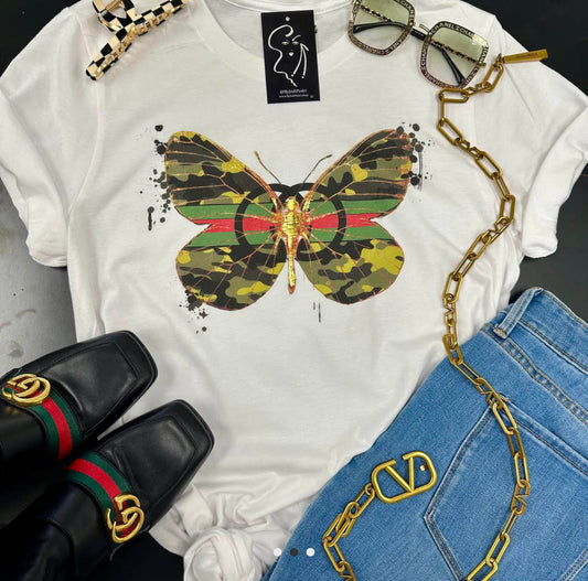 Camo Fly White T Shirt