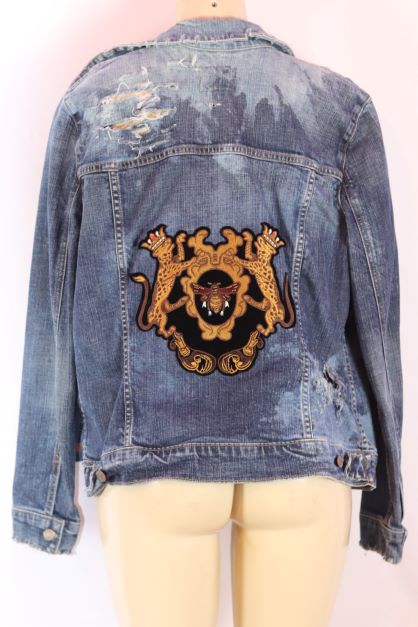 Original Item distressed Denim jacket XL