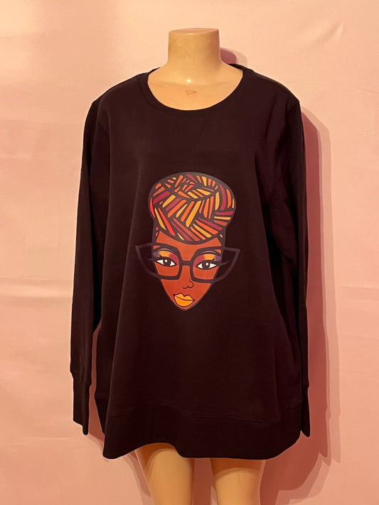 Black Nubian Crewneck long sleeve sweatshirt 2X