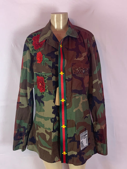 Red dyed authentic Camouflage I am Magic jacket med